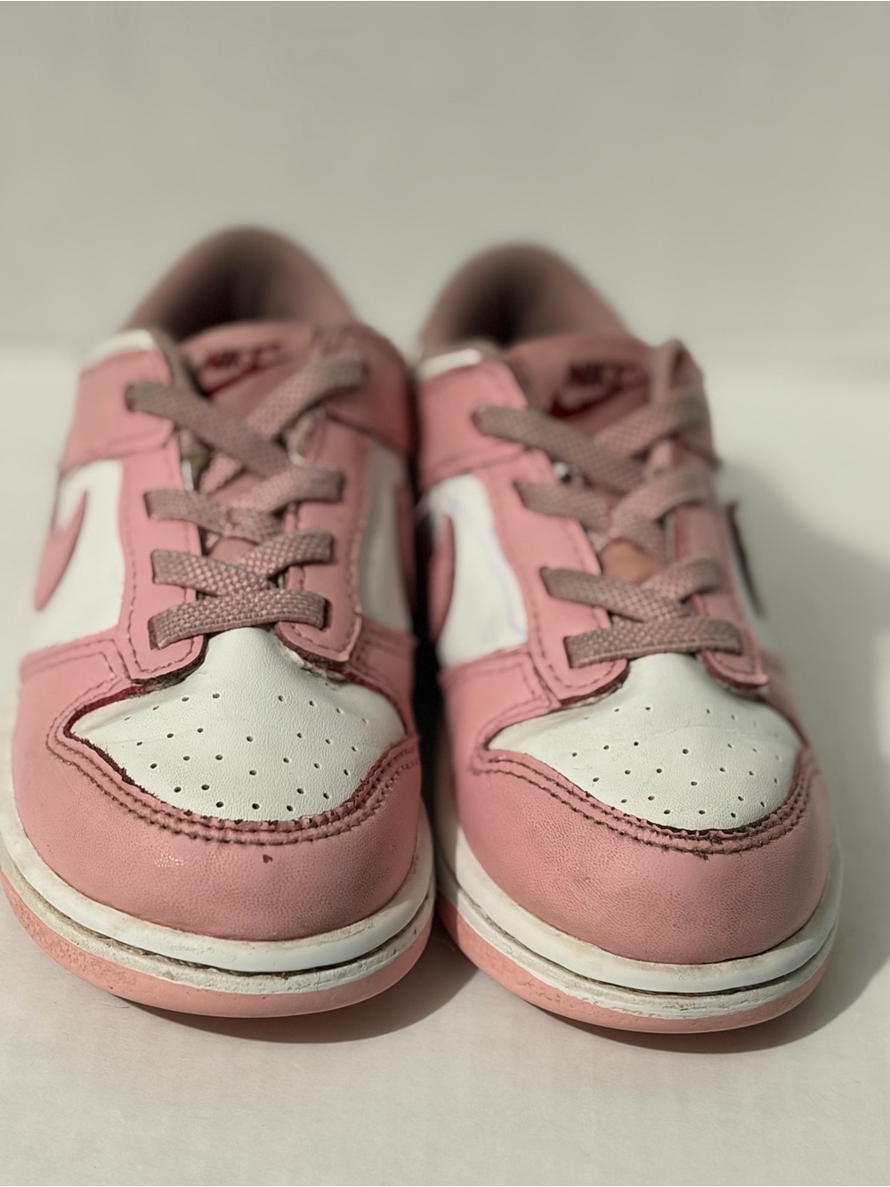 Nike Dunk Low Toddler Girls Size 8.5 Pink White Sneakers